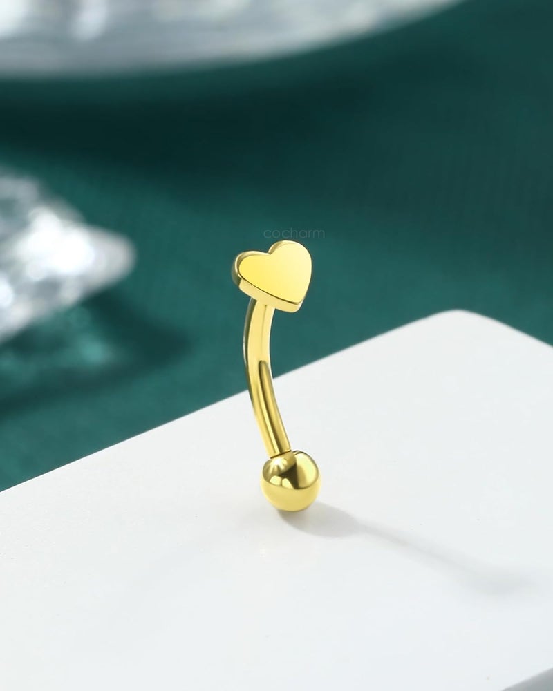 COCHARM مجوهرة ثقب القلب النجمي القمر روق سبايك من التيتانيوم 16غ، أقراط روق من الفولاذ الجراحي للنساء والرجال، مجوهرة لابريت عمودية فضية، مجوهرة ثقب حواجب سبايك 8مم - Image 5